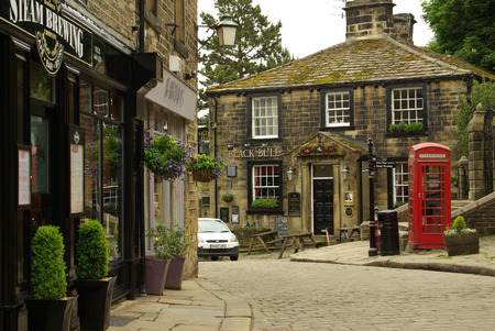 The village of Haworth, home of the Bronte sisters, UK in summer dayのeditorial素材