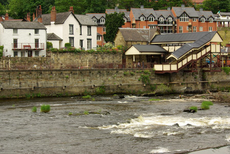 View of Llangollen in Denbighshire Wales UKのeditorial素材
