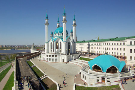 KAZAN, REPUBLIC TATARSTAN, RUSSIA - May 09, 2014: Qol Sharif Mosque in the Kazan Kremlinのeditorial素材