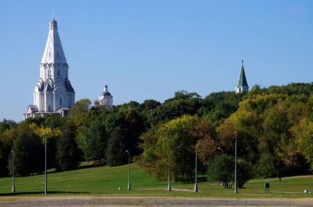 MOSCOW, RUSSIA - September 16, 2014: View of the Kolomenskoye estate and parkのeditorial素材