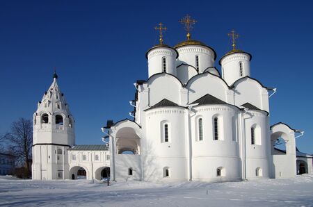 SUZDAL, RUSSIA - February 21, 2015: The Convent of the Intercession in winter dayのeditorial素材