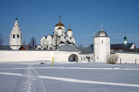 SUZDAL, RUSSIA - February 21, 2015: The Convent of the Intercession in winter dayのeditorial素材