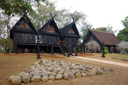 CHIANG RAI, THAILAND - January 20, 2015: Bildings on the territory of Baan Si Dumのeditorial素材