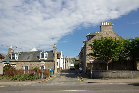 NAIRN, SCOTLAND - June, 2013: Street in Nairn, Scotland on a sunny summer dayのeditorial素材