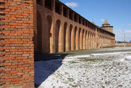 KOLOMNA, RUSSA - April, 2014: Kolomna kremlin in snow
