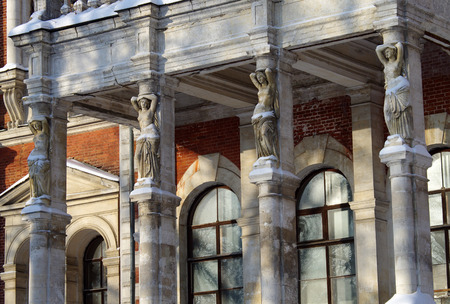 BYKOVO, MOSCOW REGION, RUSSIA - January, 2016: Manor Bykovo. Caryatids at the main palaceのeditorial素材