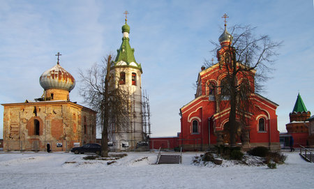 STARAYA LADOGA, RUSSIA - January, 2016: Staraya Ladoga St. Nicholas monastery on the banks of the...