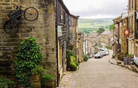 HAWORTH, ENGLAND - June, 2013: The village of Haworth in summer day