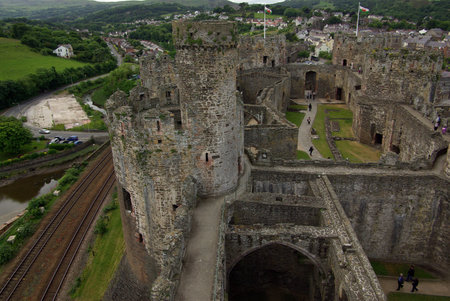 CONWY, WALES - JUNE, 2013: View on Conwy Castle. The castle is a major landmark in Wales and...