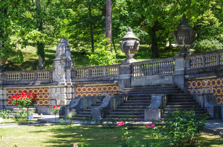 MASSANDRA, CRIMEA - June, 2018: The park on the territory of Massandra Palace in summer day