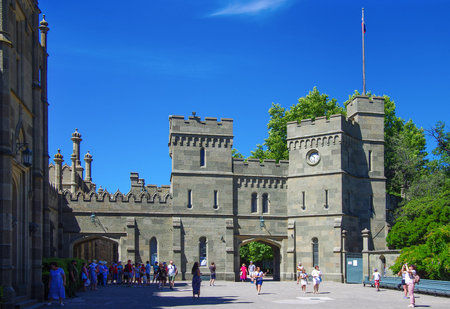ALUPKA, CRIMEA-June, 2018: Vorontsov Palace on a Sunny summer day