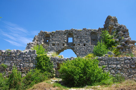 Mangup Kale, a historic fortress in Crimea, located on a plateau near  Sevastopol (ancient...