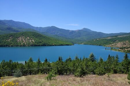 The reservoir in Crimea near Alushtaのeditorial素材