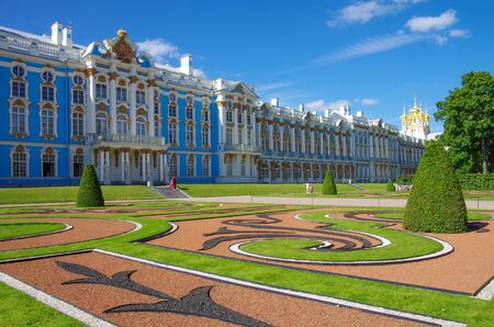 TSARSKOE SELO, ST. PETERSBURG, RUSSIA - August, 2017: Catherine palace in Pushkinのeditorial素材