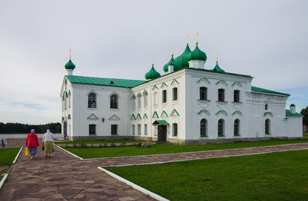 LODEINOE POLE, LENINGRAD OBLAST, RUSSIA - August, 2017: The Holy Trinity Alexander Svirsky Monastery