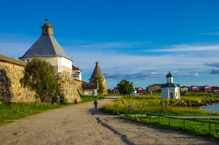 SOLOVKI, REPUBLIC OF KARELIA, RUSSIA - August, 2017: Solovki Monastery at summer day