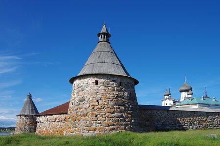 SOLOVKI, REPUBLIC OF KARELIA, RUSSIA - August, 2017: Solovki Monastery at summer dayのeditorial素材
