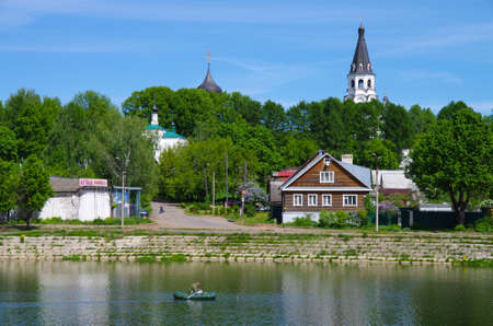 ALEKSANDROV, RUSSIA - May, 2019: View from the embankment to Alexandrovskaya Slobodaのeditorial素材