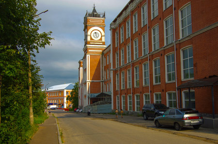 Yegoryevsk, Russia - August, 2019: Khludovsky Manufactory, the building of the first weaving...