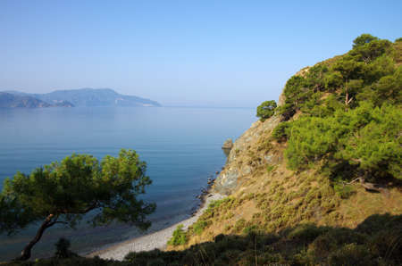 View of the Aegean Sea in Fethiye, Turkeyのeditorial素材