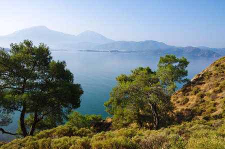 View of the Aegean Sea in Fethiye, Turkeyのeditorial素材