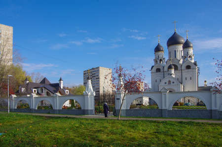 MOSCOW, RUSSIA - October, 2019: Saint Seraphim of Sarov churches in Moscow. North Medvedkovoのeditorial素材
