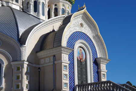 MOSCOW, RUSSIA - March, 2019: Church of the Holy Prince Igor of Chernigov located in the suburban...