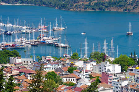 FETHIYE, TURKEY - June, 2019: View of the city from mountainのeditorial素材