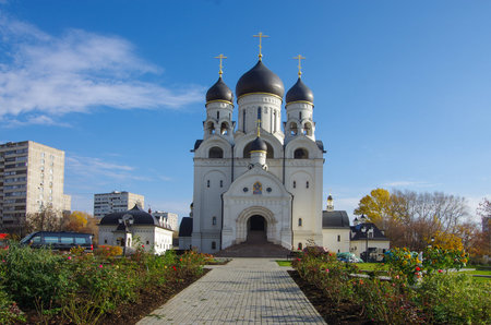 MOSCOW, RUSSIA - October, 2019: Saint Seraphim of Sarov churches in Moscow. North Medvedkovoのeditorial素材