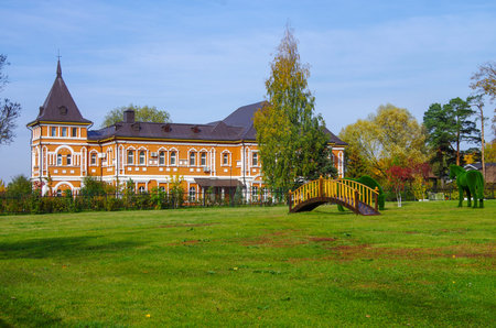 MOSCOW, RUSSIA - October, 2019: Patriarchal Metochion in autumn in the suburban village of Peredelkinoのeditorial素材
