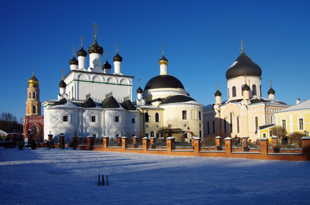 VILLAGE NOVYY BYT, CHEKHOV DISTRICT, RUSSIA - November, 2018: The monastery of the Ascension of...