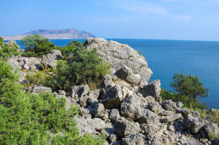 Sea view from the top of Cape Alchak in Crimeaのeditorial素材