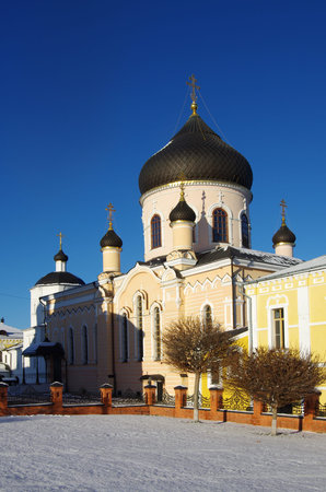 VILLAGE NOVYY BYT, CHEKHOV DISTRICT, RUSSIA - November, 2018: The monastery of the Ascension of...