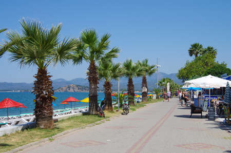 FETHIYE, TURKEY - June, 2019: Calis Beach on the Aegean Seaのeditorial素材