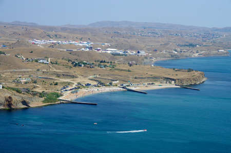 Sea view from the top of Cape Alchak in Crimeaのeditorial素材