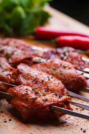 China style grilled chicken, spicy chicken wingsの写真素材