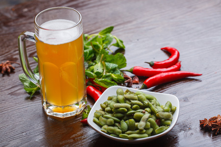 Beer and beans, summer Foodの写真素材