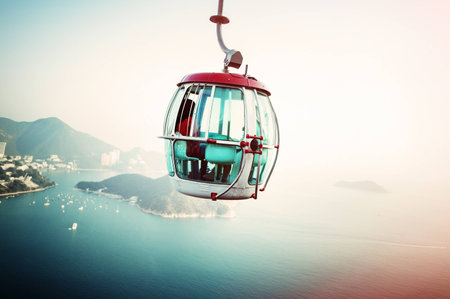 Aerial cable car, Hong Kong Ocean Parkの写真素材