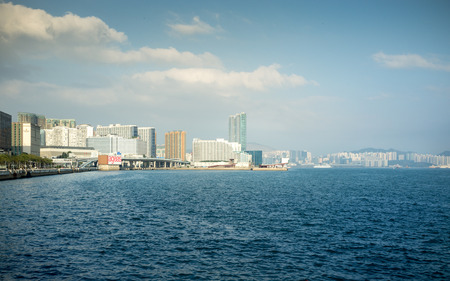 Hongkong Victoria Harbour, four or five p.m.のeditorial素材