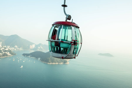 Aerial cable car, Hong Kong Ocean Parkの写真素材
