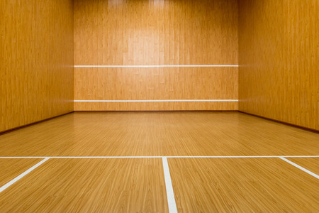 The squash court, pure wood floorの写真素材