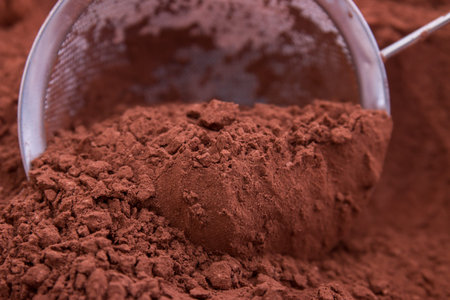 Cocoa powder, a stainless steel mesh