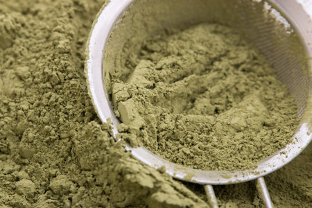 Green tea powder, Japanese tea ceremonyの写真素材