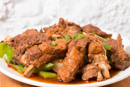 Chinese Food, spareribs with brown sauceの写真素材