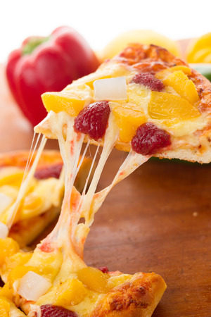 Delicious fruit pizza, vegetarian pizzaの写真素材