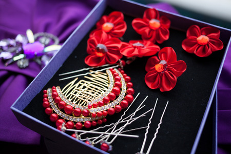 Jewels and crown, put on the weddingの写真素材