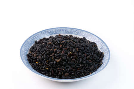 Black soya beanï¼put on white backgroundの写真素材