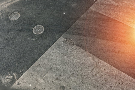 Asphalt road in the morning