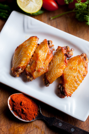bbq chicken wingsの写真素材