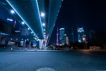 The night view of Shanghaiのeditorial素材